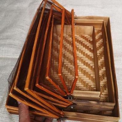 Tudung Saji Bambu Kotak Set Isi 3 Anyaman Bambu Tudung Saji