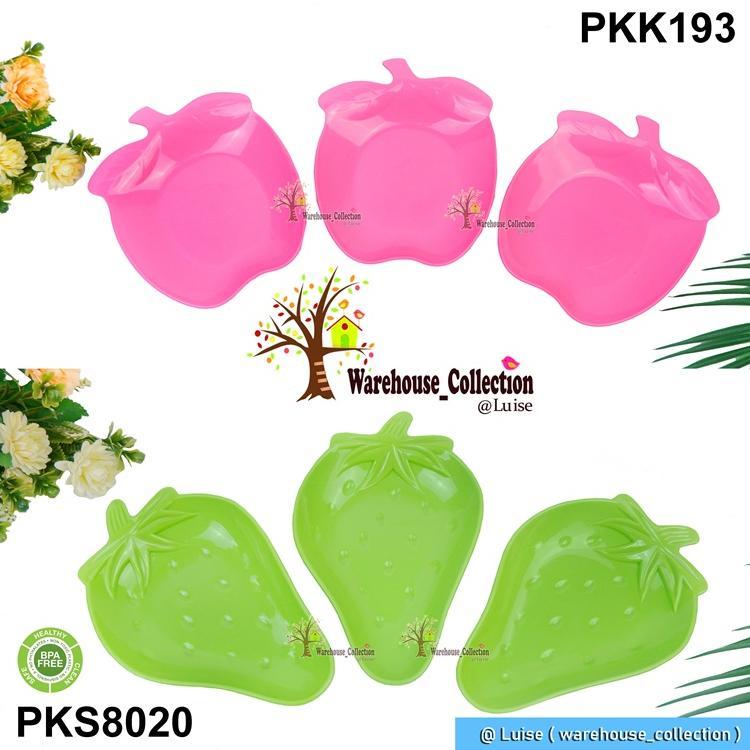 DAPAT 3 PCS PIRING PLASTIK LUCU / PIRING KUE SNACK / PIRING DESSERT / LEPEK KACANG W&C