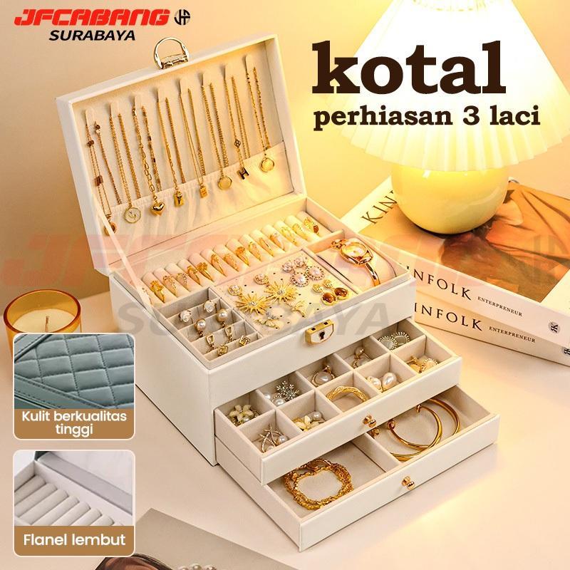 Kotak Perhiasan Jewelry Box Display Penyimpanan Anting Rak Kotak Tempat Perhiasan Kotak Cincin Kalun