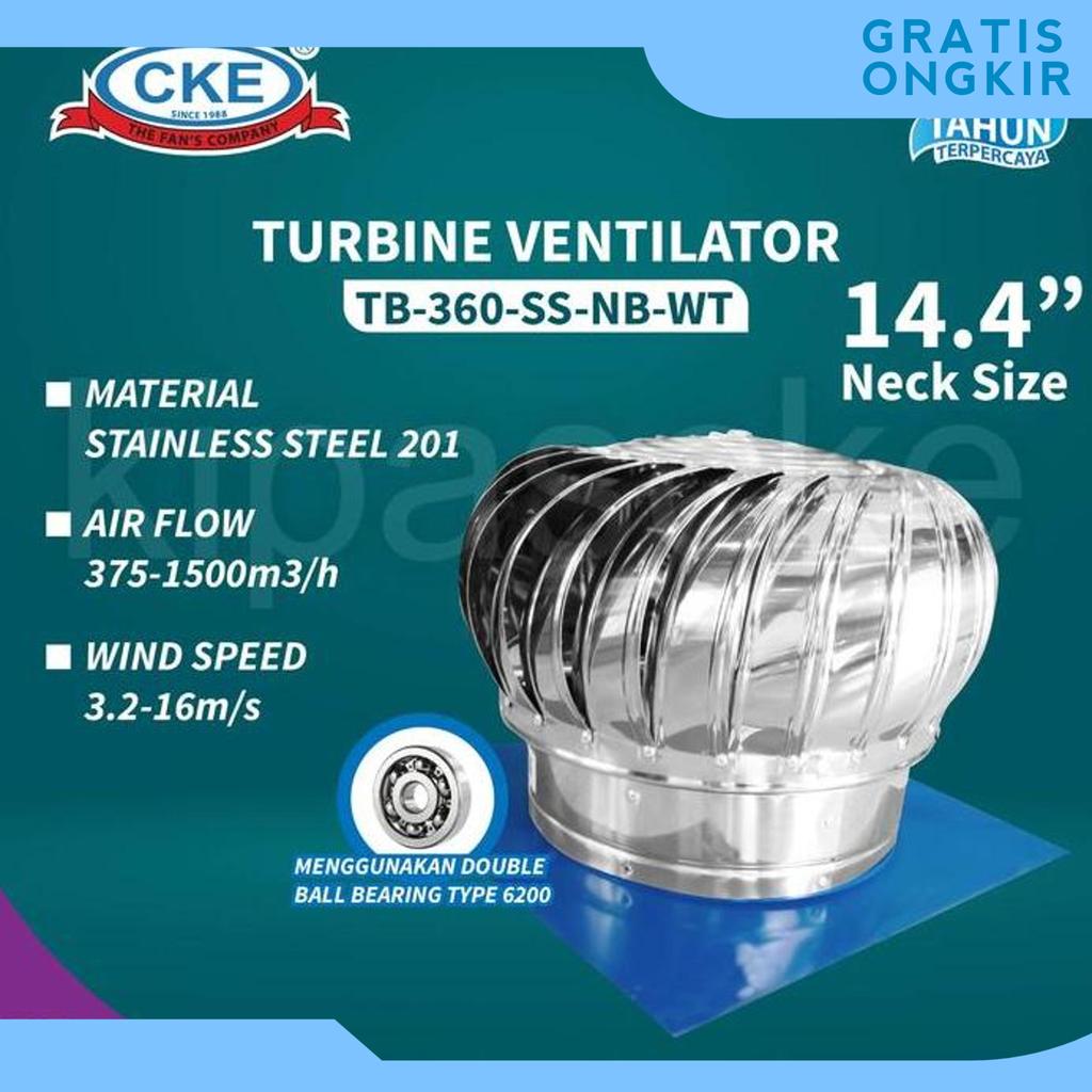 Turbin Ventilator 14 Inch Turbine Roof Ventilasi Atap Rumah Pabrik 14"