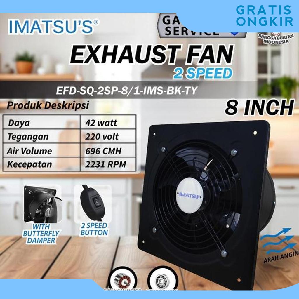 Exhaust Fan 8 Inch Wall Air Duct Booster Fan 8" Inch 2 Speed / Kipas Hexos Dinding Exhaust Fan Venti