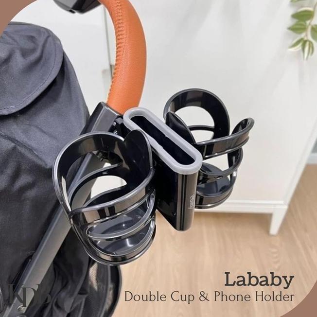 Lababy Stroller Double Cup Phone Holder Aksess Stroller