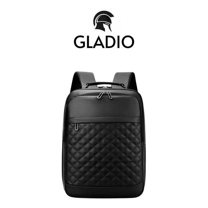 Remonasyah.Store - Gladio Tas Ransel Pria Nidaime Kulit Hitam Premium Fashion Branded Muat Laptop