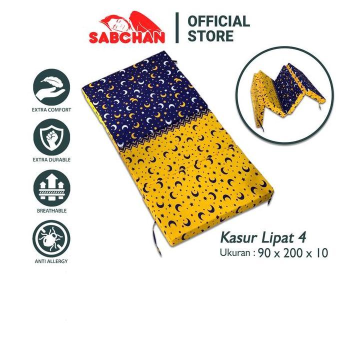 NEW - SABCHAN - Kasur Busa Lipat 4 Kasur Lantai Kecil Untuk 1 Orang Ukuran 90x200x10 Premium
