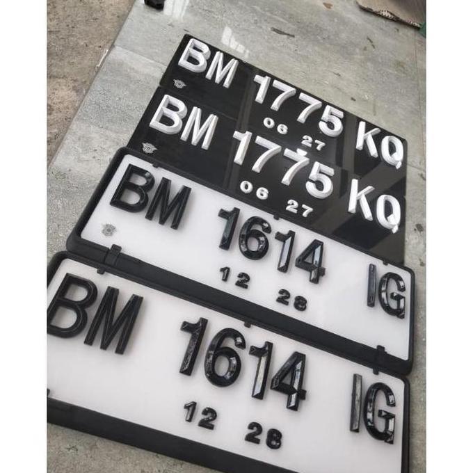 Plat Nomor Mobil Timbul Lancip Segilima Mewah Gratis Dudukan Plat