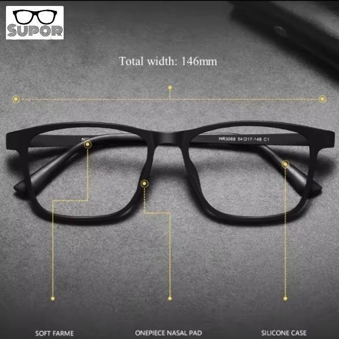 Kacamata Korea FF50 ORIGINAL Black Full Frame Kaca mata Minus Pria Titanium Eyewear