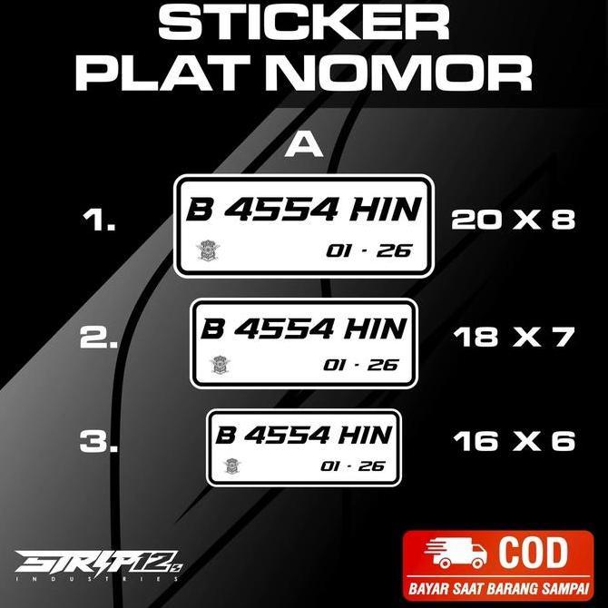 STIKER CUTTING PLAT NOMOR TERBARU/ PLAT NOMOR PUTIH/ STIKER PLAT MOTOR/ PLAT MOTOR STICKER/ STICKER 