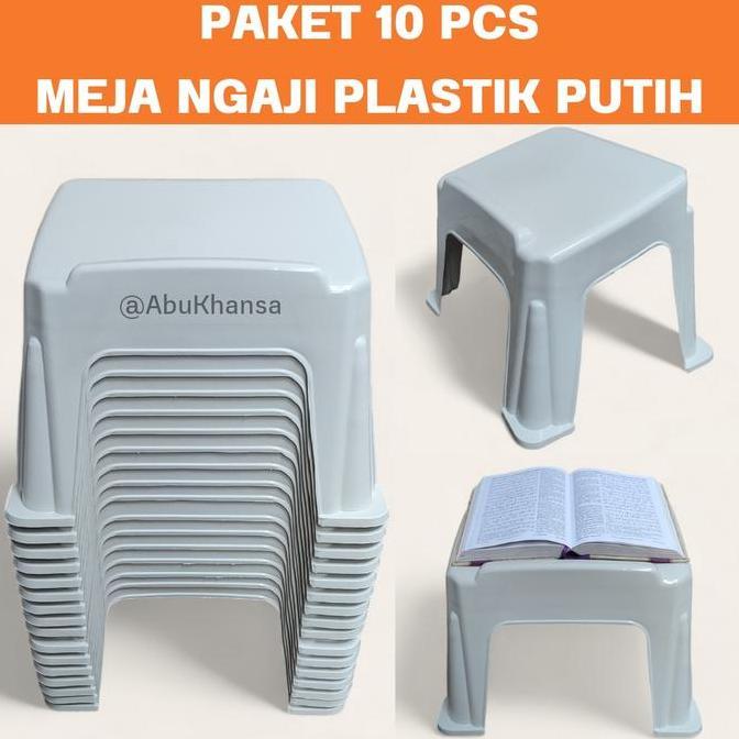 TERMURAH - PAKET 10 PCS MEJA NGAJI PLASTIK PUTIH LEKAR PLASTIK MEJA MENGAJI