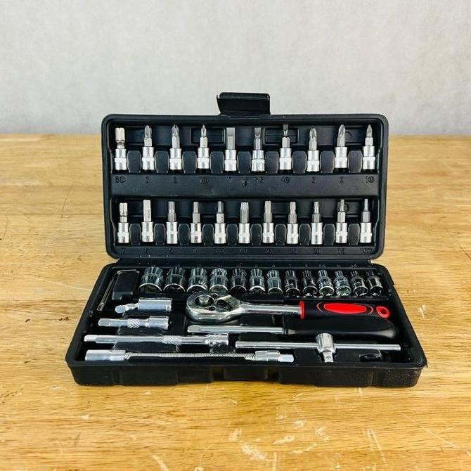 KUNCI SHOCK SET APR JAPAN kunci shock 46 pcs full set socket 1/4" komplit