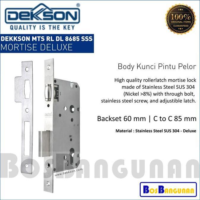 PROMO - MORTISE LOCK DEKKSON MTS RL DL8685 SSS BODY DEKKSON MTS RL DL 8685