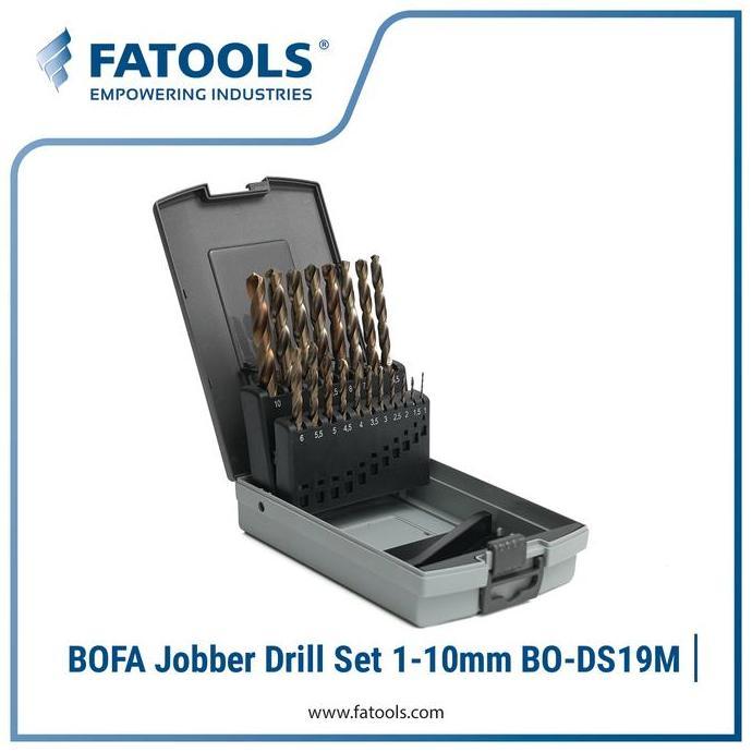 FATOOLS BO-DS19M BOFA H.S.S Jobber Drill Set 1-10MM Mata Bor