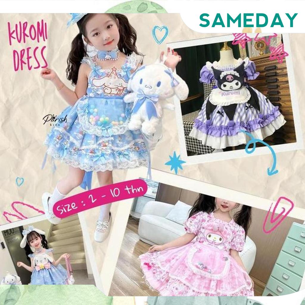 Cinnamoroll Kuromi Melody Kids Dress/ Dress Pesta Karakter Anak Trendi Gosend