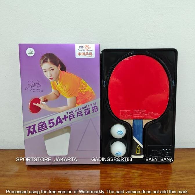 ORIGINAL Bet pingpong Double Fish 5A+ - Bat tenis meja Double Fish 5A+ - Bad ping pong Double Fish 5