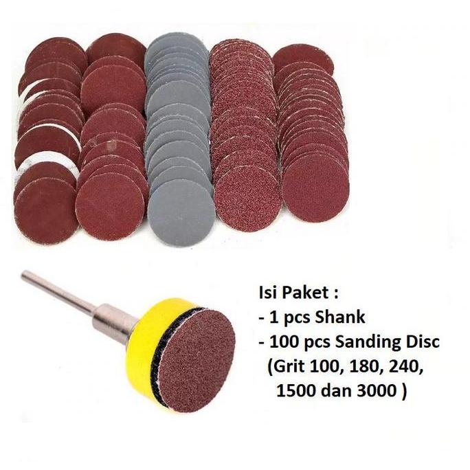 Mata Bor Polishing Kayu Besi Amplas Bulat Tempel Ampelas 1 inch 100pcs