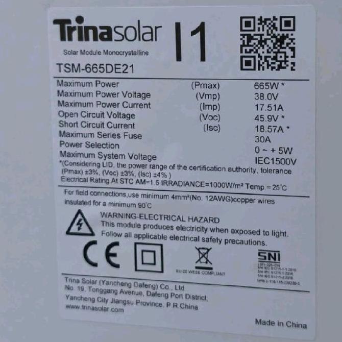 panel Surya trina solar 500Wp 550Wp 575Wp 590Wp 620Wp 720Wp 800Wp