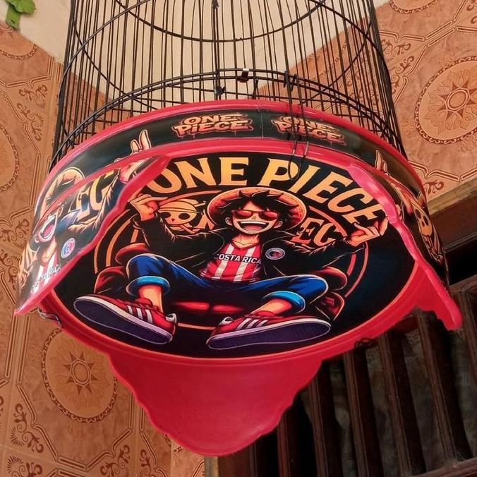 Sangkar Burung Decal LB No Satu Fulset Siap Pake Cepuk Tangkringan Desain Unik Aman PVC Tebal Besi T