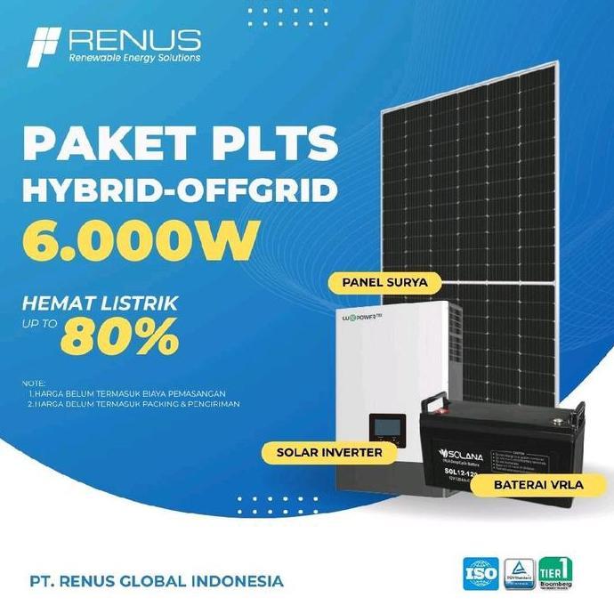 PAKET PLTS HYBRID-OFFGRID 6000W SIAP PASANG