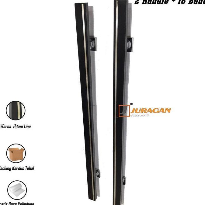 Handle Pintu 1 Meter Panjang Minimalis - Gagang Pintu HItam 100 cm Stainless - Pegangan Pintu Elegan