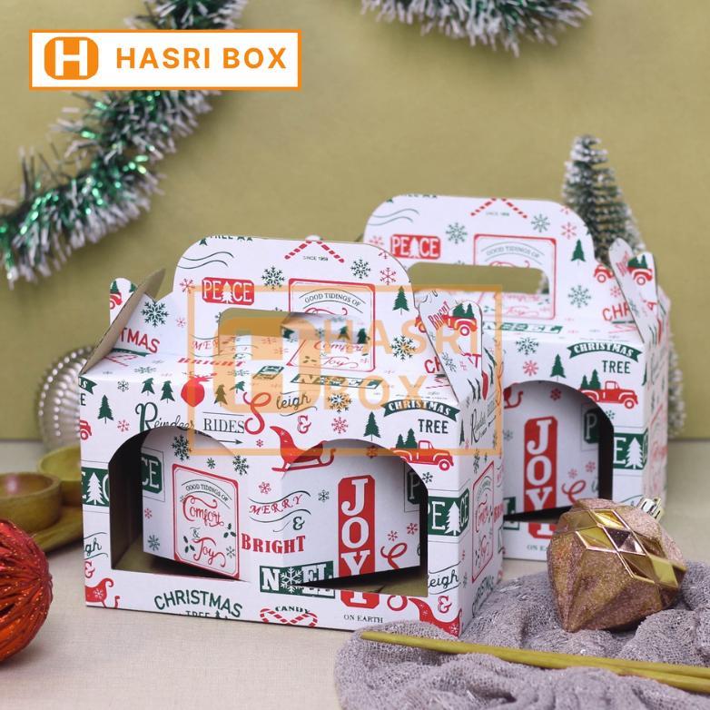 ( 10pcs ) Dus Toples Jar 600ml Isi 2 Natal Box Toples Tabung 250ml isi 4 Packaging Parcel Christmas