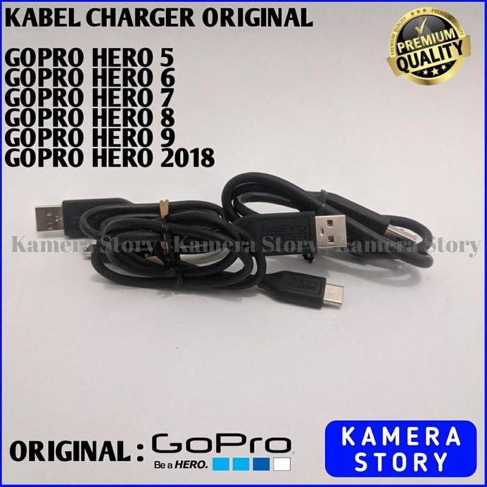 Kabel Data Usb Charging Gopro Hero 9 8 7 6 5 2018 Fusion Original Second