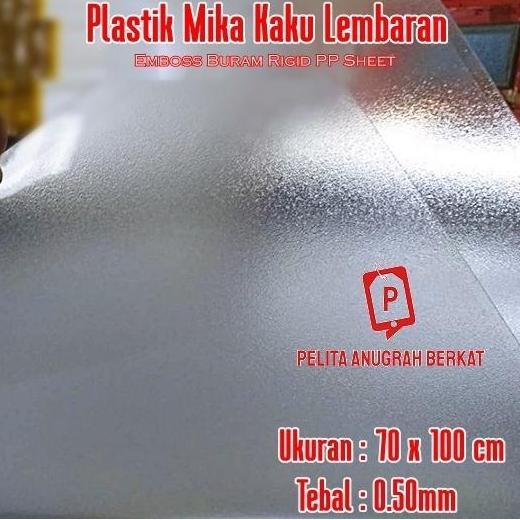 Plastik Mika Transparan Emboss Buram Kaca Es Agenda Lembaran 70X100Cm