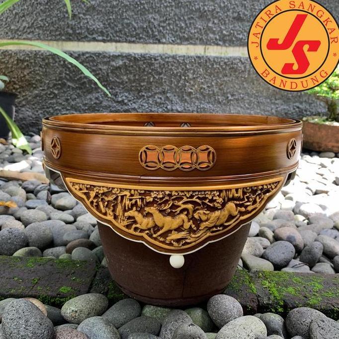 tebok sangkar lovebird lb kayu bambu motif macan putih