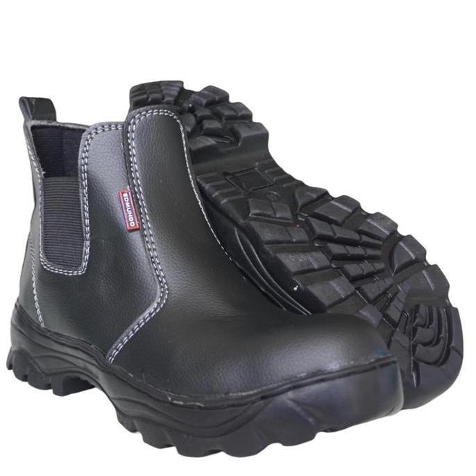 BEBAS ONGKIR - Sepatu Kerja Safety Shoes Edmundo Ujung Besi Sol Karet Anti Licin Proyek Kerja Lapang
