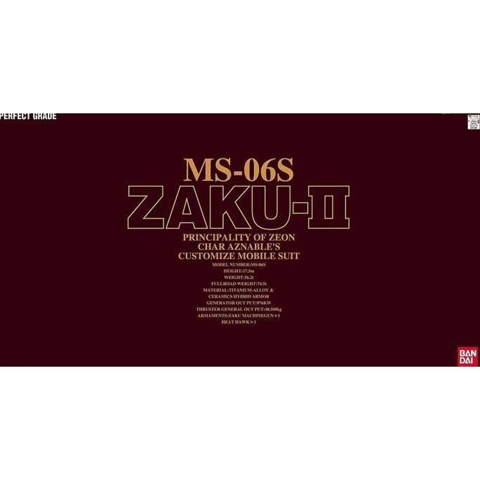 BANDAI PG 1/60 MS-06S ZAKU II Char'S Custom Model