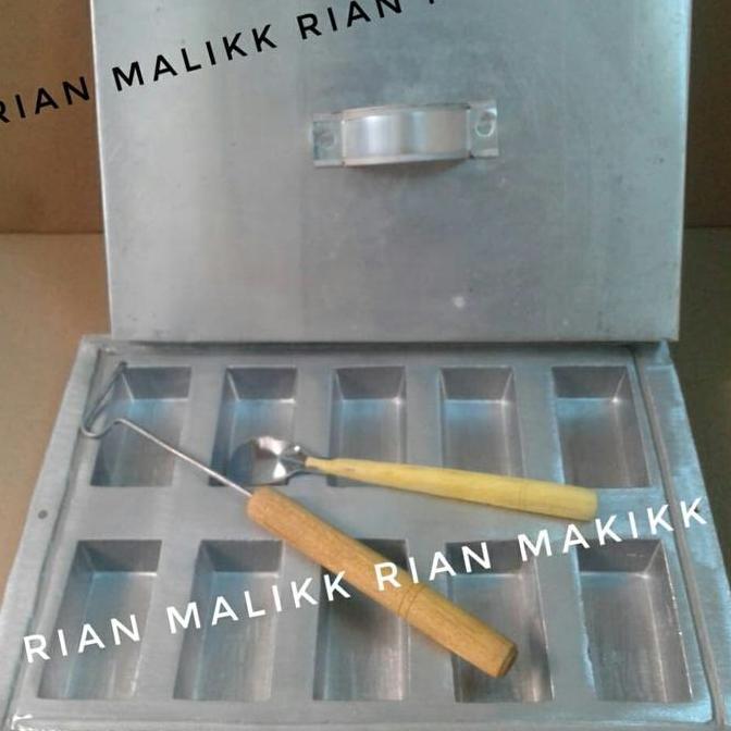 cetakan kue balok bahan alumunium coor + tutup