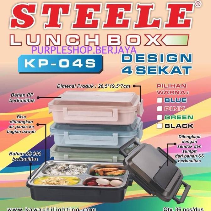 lunch box stainless 4 sekat tas
