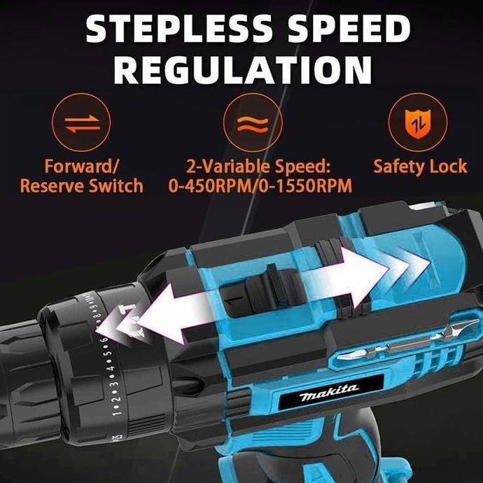 699VF Mesin Bor Baterai Tangan Cordless Drill Battery impact drill Cordless Electric Drill Impact Co