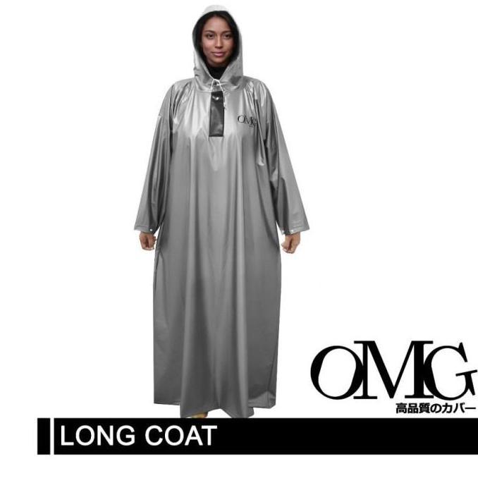 Jas Hujan Gamis Rok Jubah Muslimah Long Coat Wanita PVC OMG Raincoat