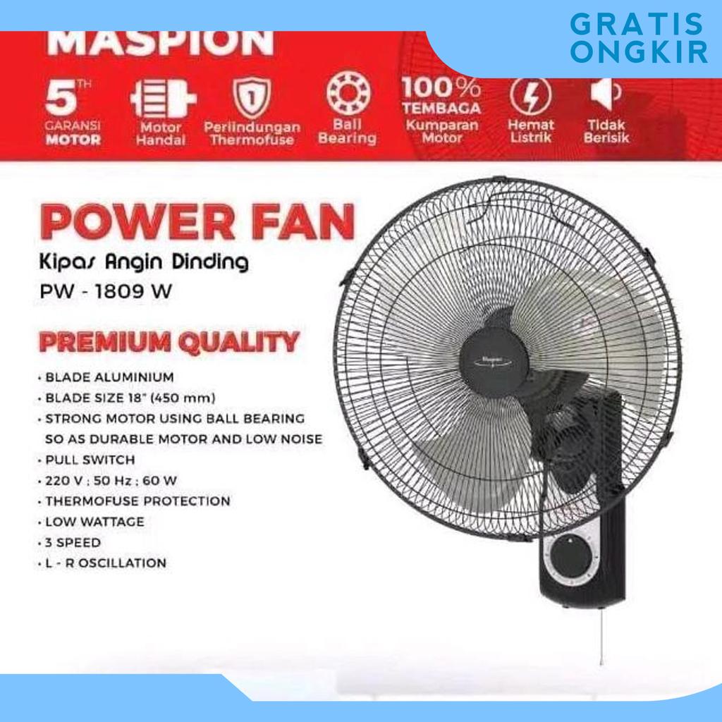 Kipas Angin Dinding 18" Besi Maspion Pw1809