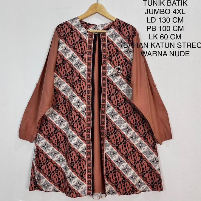 Tunik Batik Jumbo Ld 130 Cm Model Kekinian - Naila Tunik Terlaris