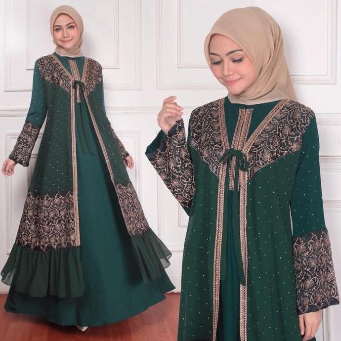 GAMIS ABAYA TURKEY HITAM BORDIR ROMPI NEW WARNA Terlaris