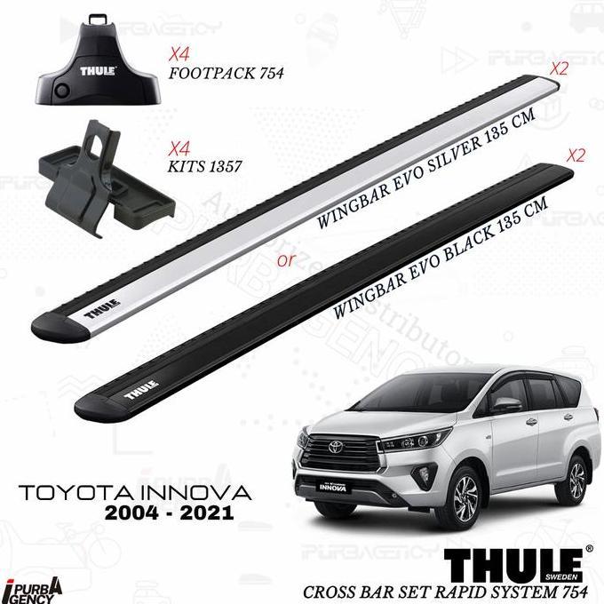 THULE CROSS BAR SET INNOVA RAPID SYSTEM 754 - JEPIT BODY ORIGINAL DAN TERPERCAYA