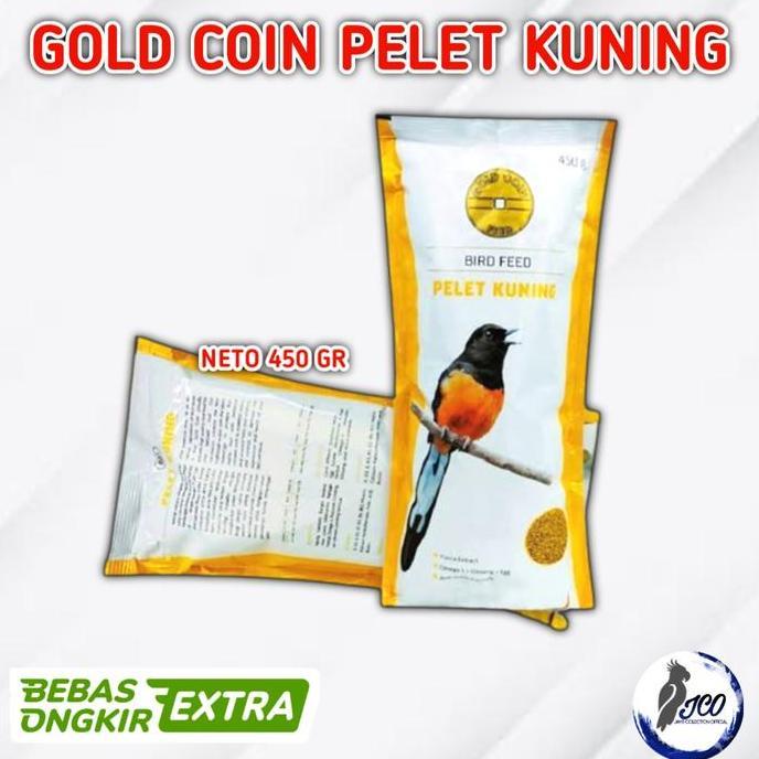 TERBARU GOLD COIN PELET KUNING MAKANAN BURUNG MURAI KACER GOLD COIN MURAI450GR BISA GRAB