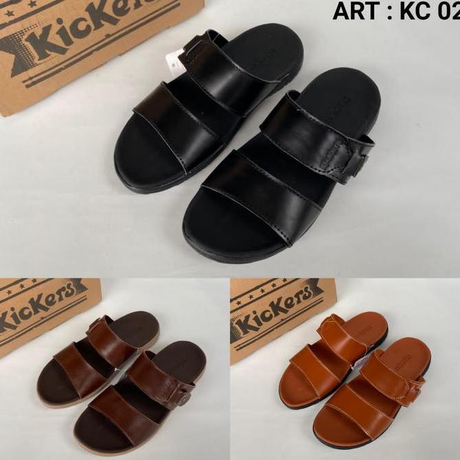 SENDAL SLOP KICKERS KULIT ASLI SANDAL KICKERS SLOP KULIT ASLI SANDAL KULIT PRIA