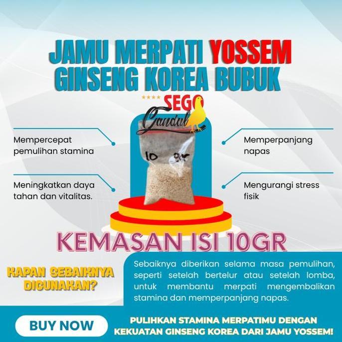 PROMO - Jamu Merpati Yossem Ginseng Korea Bubuk 1 plastik isi 10gr