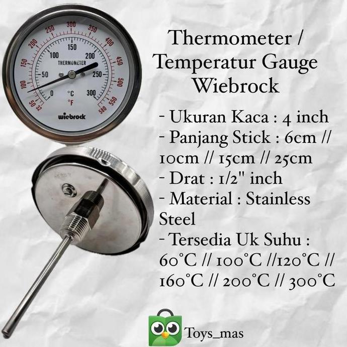 PROMO - Thermometer Wiebrock Thermometer Stick Wiebrock Thermometer Bimetal Thermometer Oven Thermom