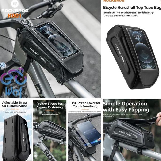 TERLARIS - ROCKBROS K001 Tas Depan HP Frame Sepeda Bike Handphone Bag 30120064001