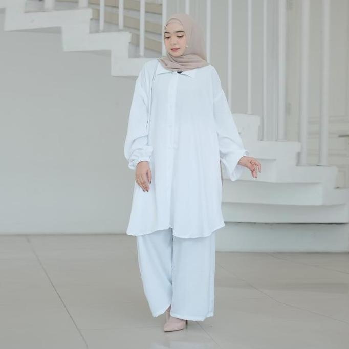 Asju One Set - Ld 160 Cm Setelan Super Jumbo Polos Crinkle Airflow Premium 7xl Muat 100 Kg Kancing K