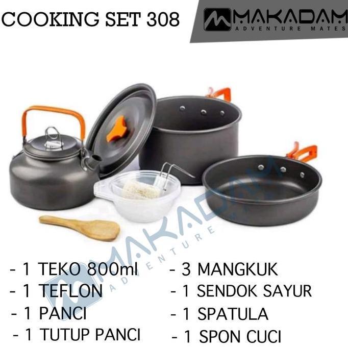 cooking set nesting teko camping outdoor