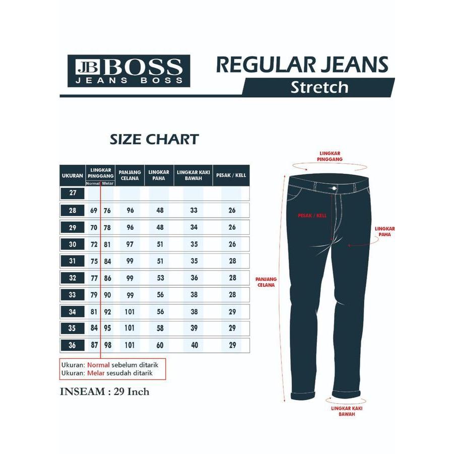 Jb Boss Delta Regular Basic Lurus Celana Panjang Jeans Denim Stretch Melar Pria Men (All Varians)