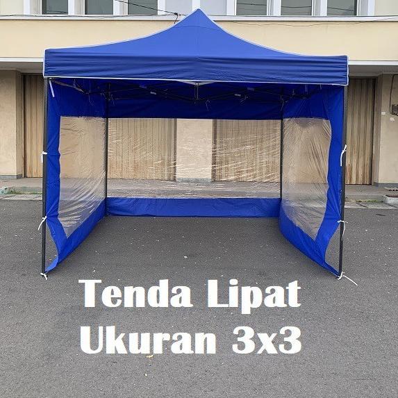 Tenda Lipat 3x3 Lengkap Dinding Mika 3 Sisi