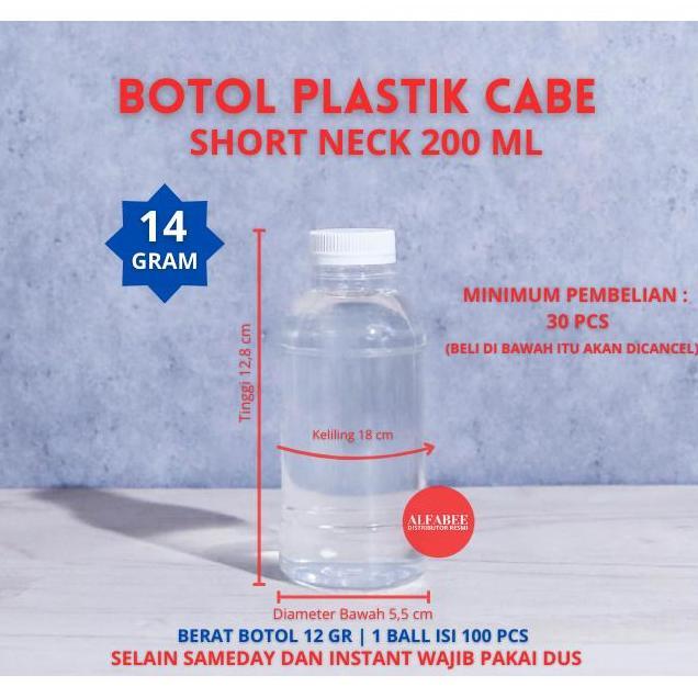 BOTOL PLASTIK CABE 200ML PET 200 ML