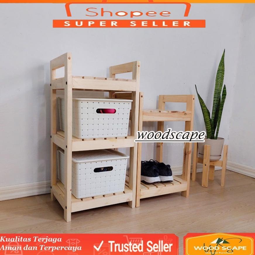 Rak Rice Cooker Dan Dispenser | Rak Susun Serbaguna Kayu Jati Belanda