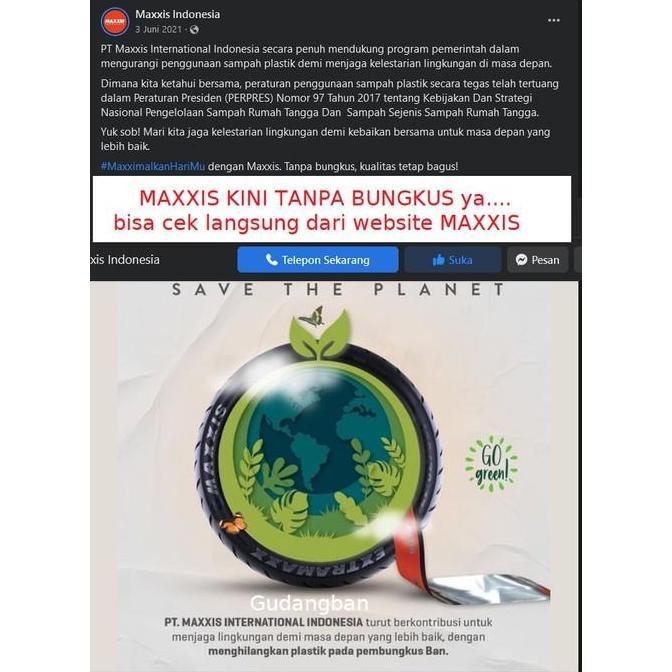 paket ban maxxis extramaxx uk 100 / 80 dan 130 70 ring 17 Tubeless