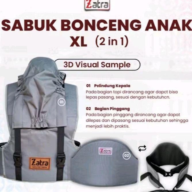 Sabuk Bonceng Anak Usia 412 Tahun Zatra Xl 2 In 1 Gendongan Pengaman Boncengan Motor Depan Belakang