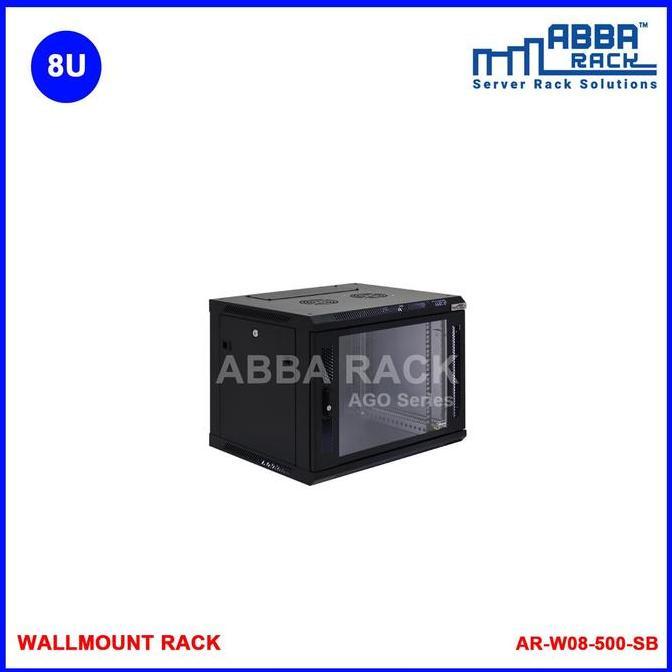 Special Promo Ago Rack Wallmount 19Inch 8U Depth 500Mm Single Door Rack Server